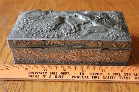 vintage spelter cast metal japanese box|Japanese Spelter Box .